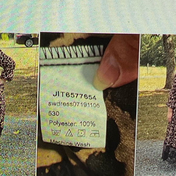 SHEIN Zipper Back, Leopard Print Dress w/Lace Hem P2P 22. SIZE 3X.fits like 1-2X - Picture 4 of 4